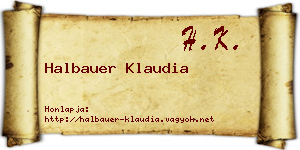 Halbauer Klaudia névjegykártya