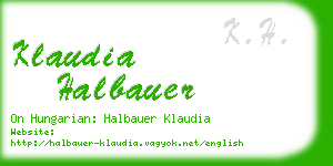 klaudia halbauer business card